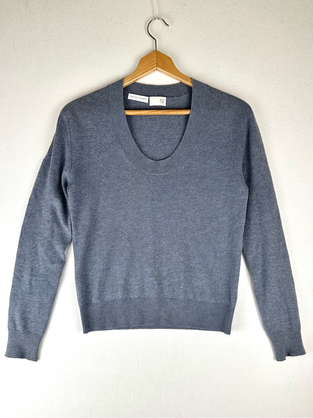 TSE Bergdorf Goodman Cashmere Sweater Scoop Neck Heathered Minimalist Quiet Lux